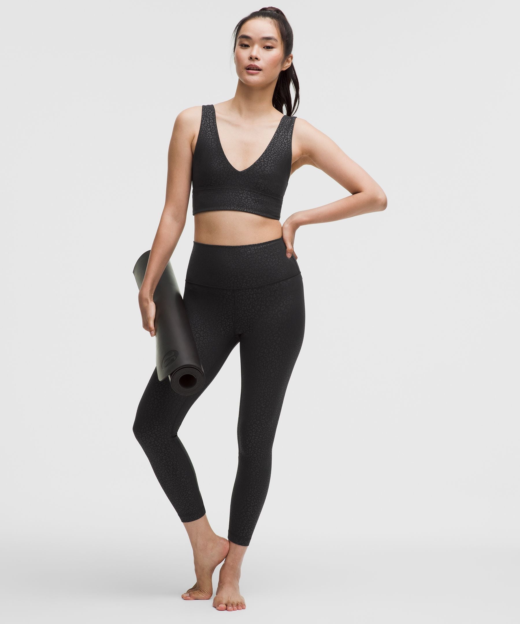 Lululemon lululemon Align High-Rise Crop 23" Leopardo Shift Micro Emboss Black