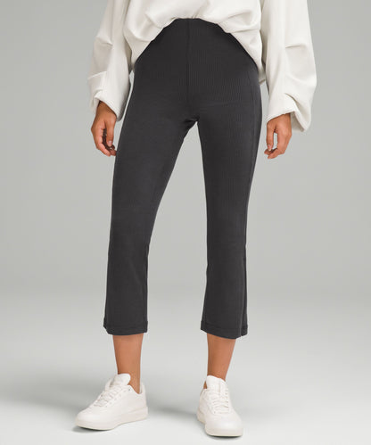 Lululemon Ribbed Softstreme Zip-Leg High-Rise Cropped Pant 25"