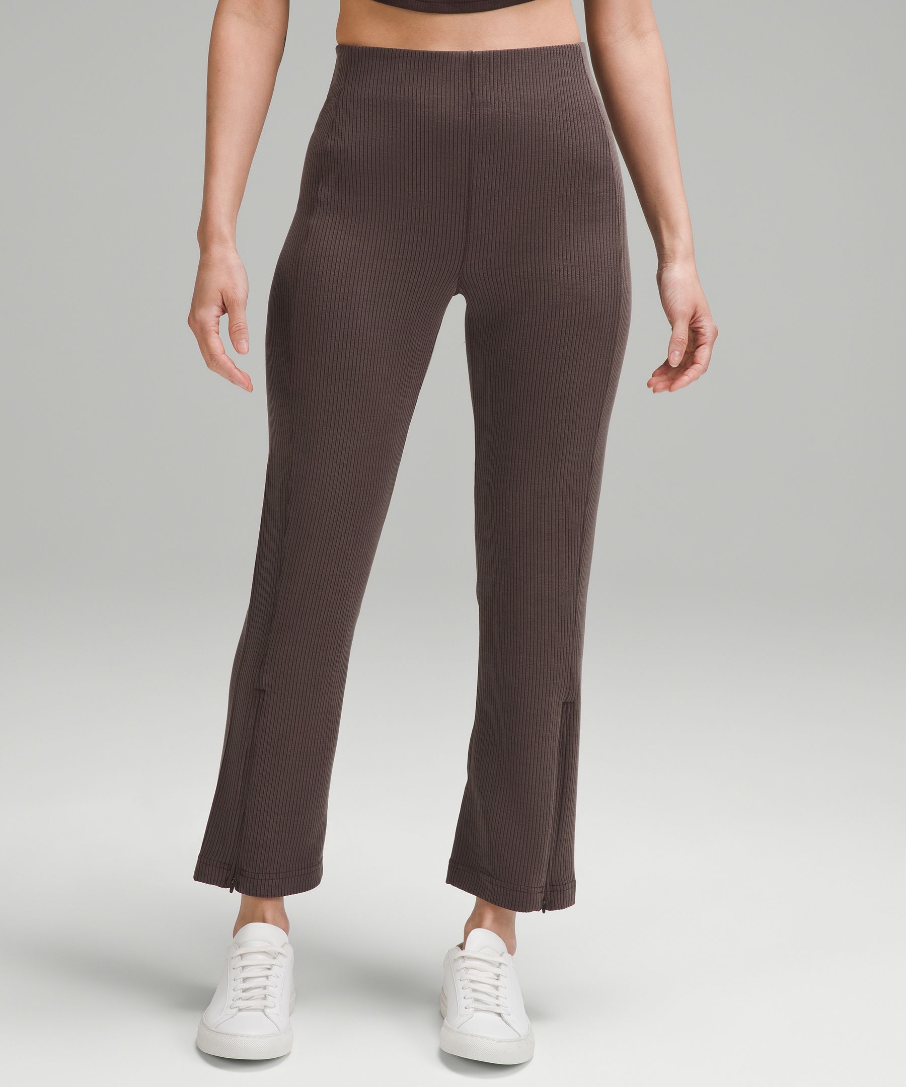 Lululemon Ribbed Softstreme Zip-Leg High-Rise Cropped Pant 25"
