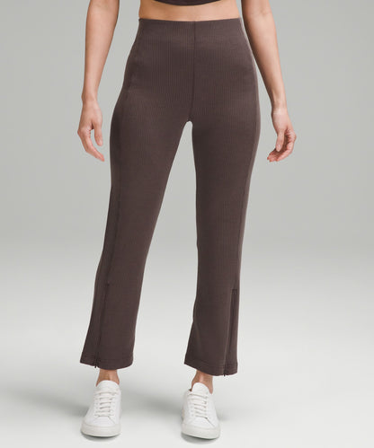 Lululemon Ribbed Softstreme Zip-Leg High-Rise Cropped Pant 25"