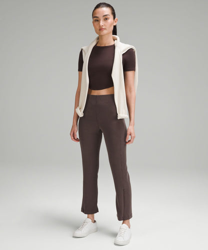 Lululemon Ribbed Softstreme Zip-Leg High-Rise Cropped Pant 25"