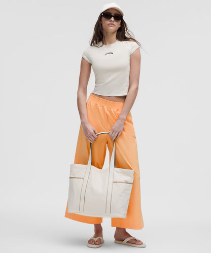 Lululemon Stretch Woven Ruffle-Waist Wide-Leg Cropped Pant