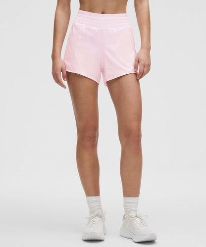 Lululemon Hotty Hot High-Rise Lined Short 4" Pink Organza