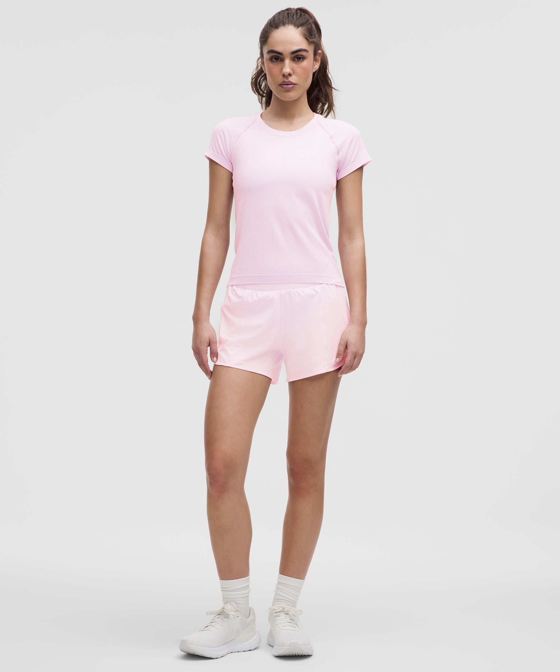 Lululemon Hotty Hot High-Rise Lined Short 4" Pink Organza