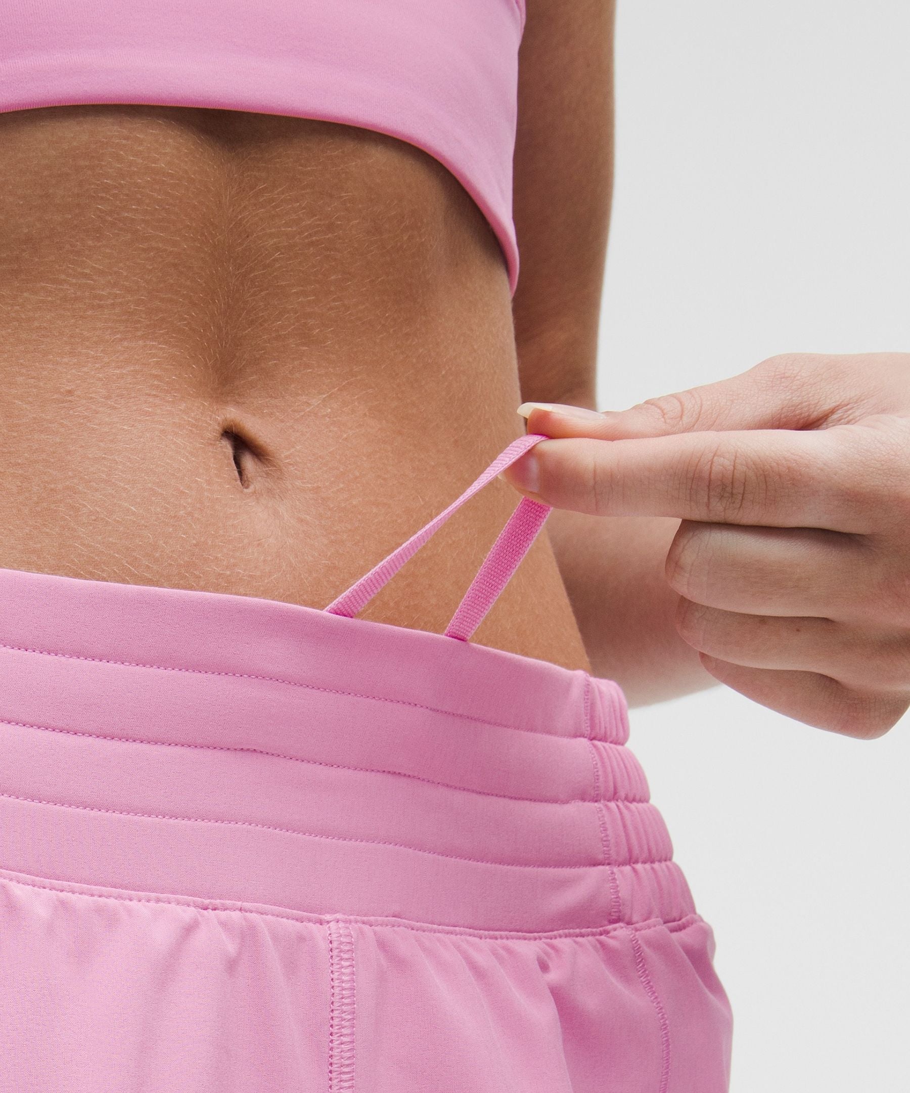 Lululemon Hotty Hot High-Rise Lined Short 4" Pink Frosting