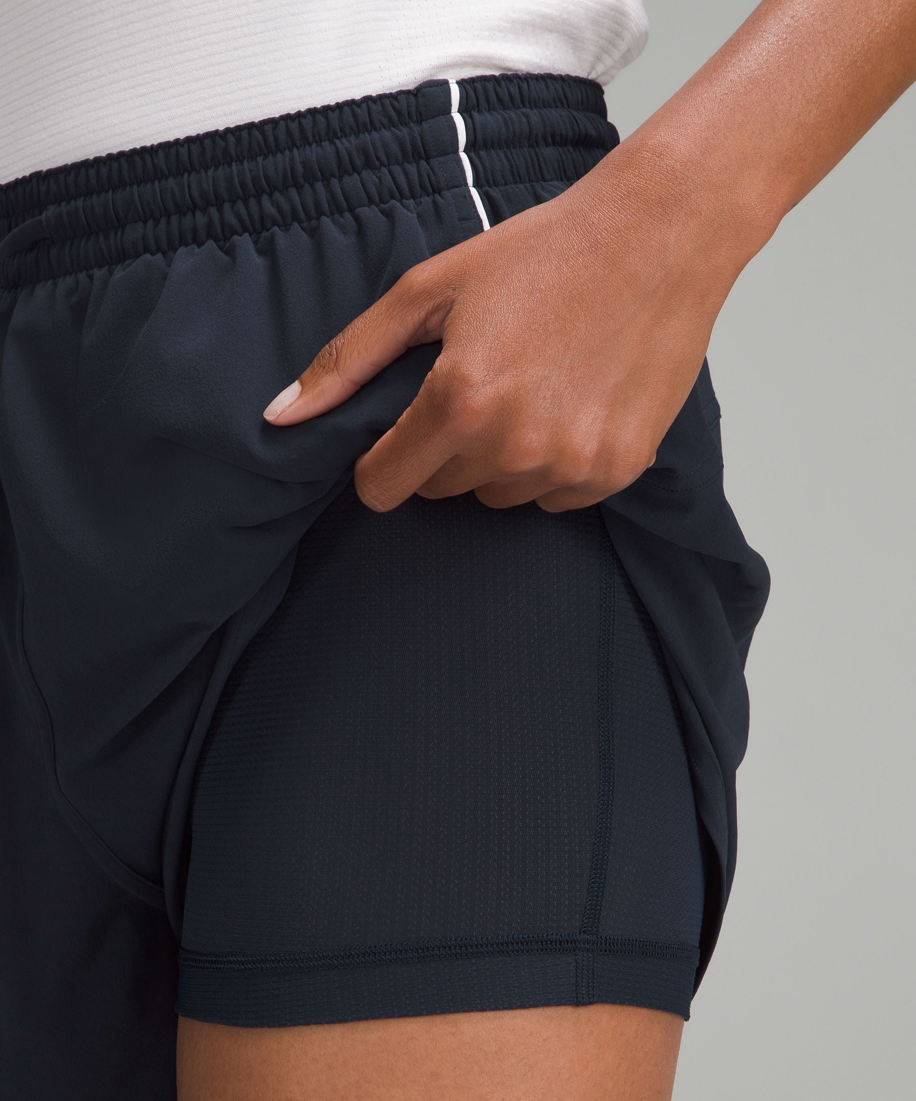 Lululemon Court Rival High-Rise Short 3" True Navy/White