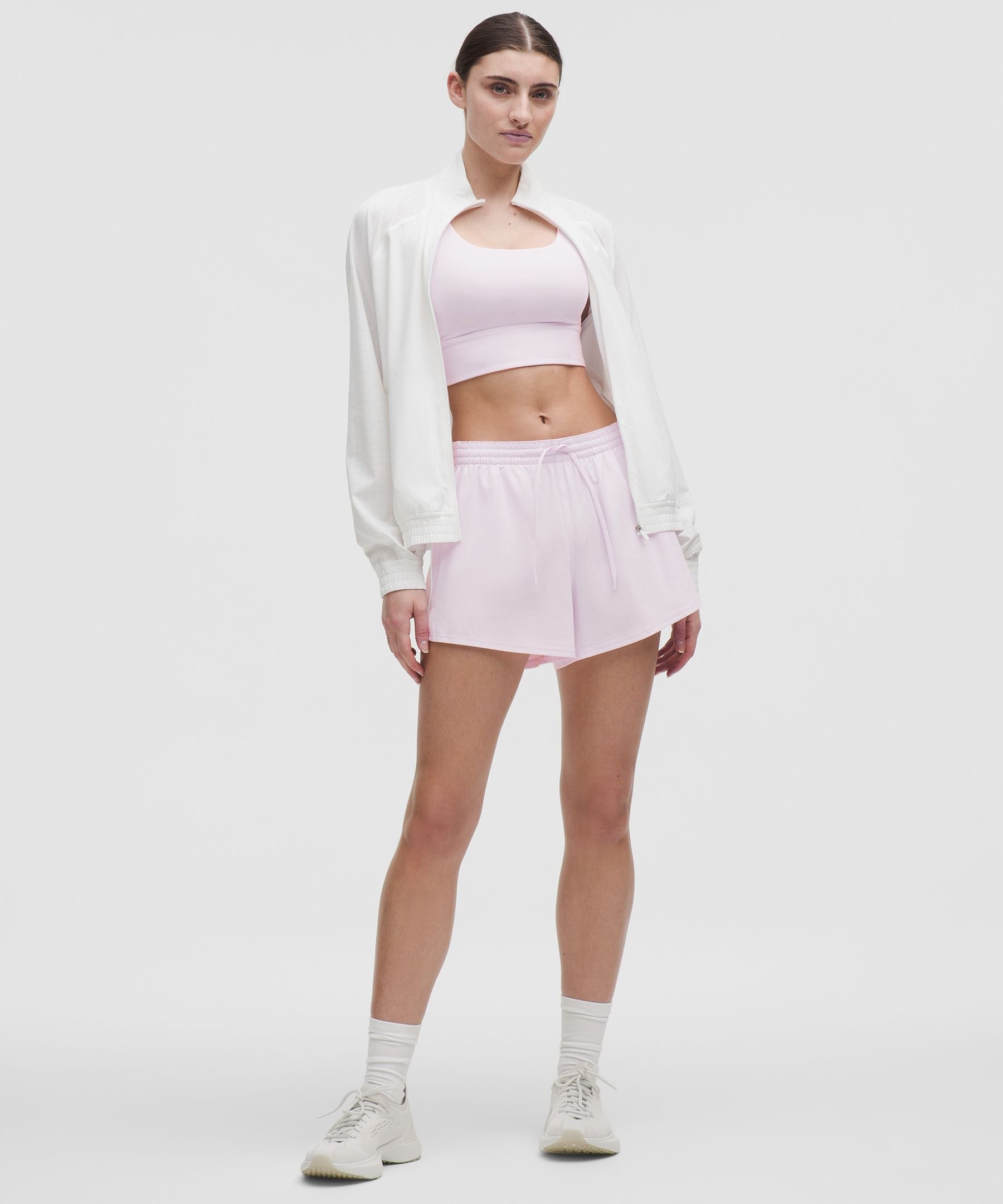 Lululemon Court Rival High-Rise Short 3" Pink Organza/White