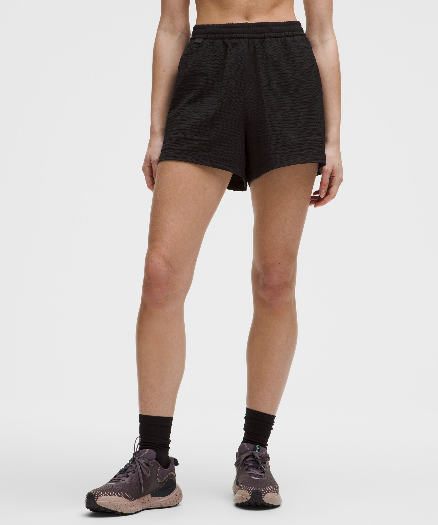 Lululemon Women's Grid-Texture Relaxed High-Rise Hiking Short 4"
