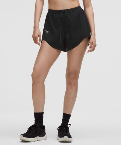 Lululemon Women's Mile Maker Run Crew Graphic Woven High-Rise Short 3"
