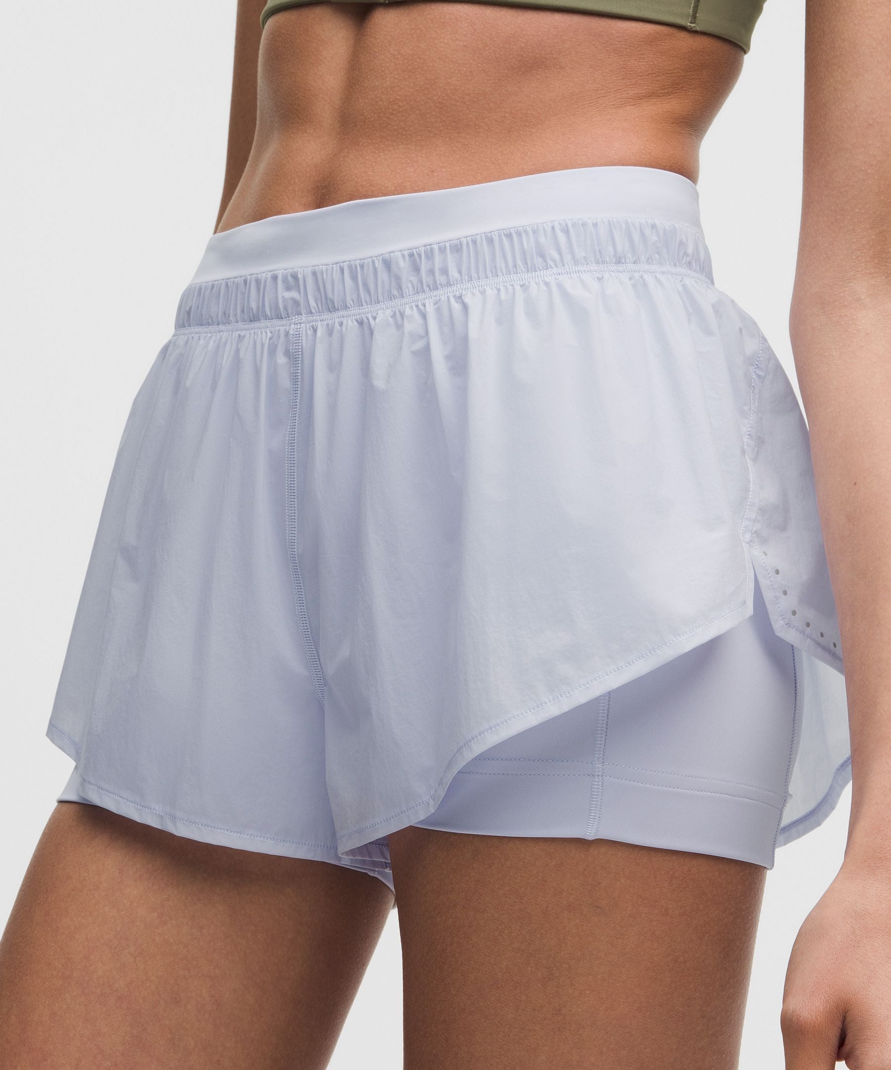 Lululemon Translucent 2-in-1 High-Rise Short 3" Serene Blue