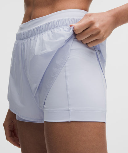 Lululemon Translucent 2-in-1 High-Rise Short 3" Serene Blue