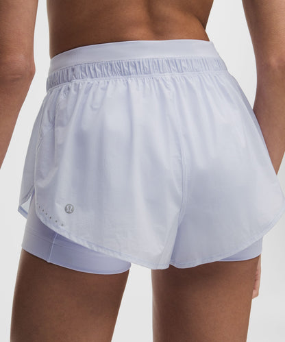 Lululemon Translucent 2-in-1 High-Rise Short 3" Serene Blue
