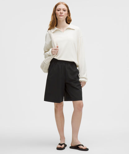 Lululemon Women's Stretch Woven Ruffle-Waist High-Rise Short 9"