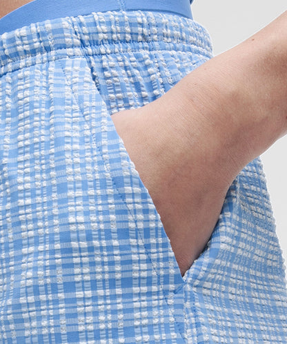 Lululemon Women's Seersucker Check Mid-Rise Pull-On Short 3"