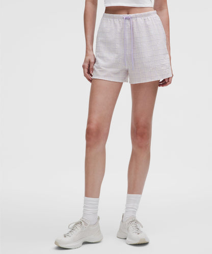 Lululemon Women's Seersucker Check Mid-Rise Pull-On Short 3"
