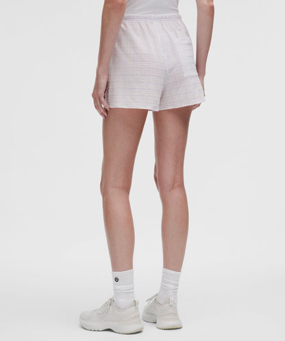 Lululemon Women's Seersucker Check Mid-Rise Pull-On Short 3"