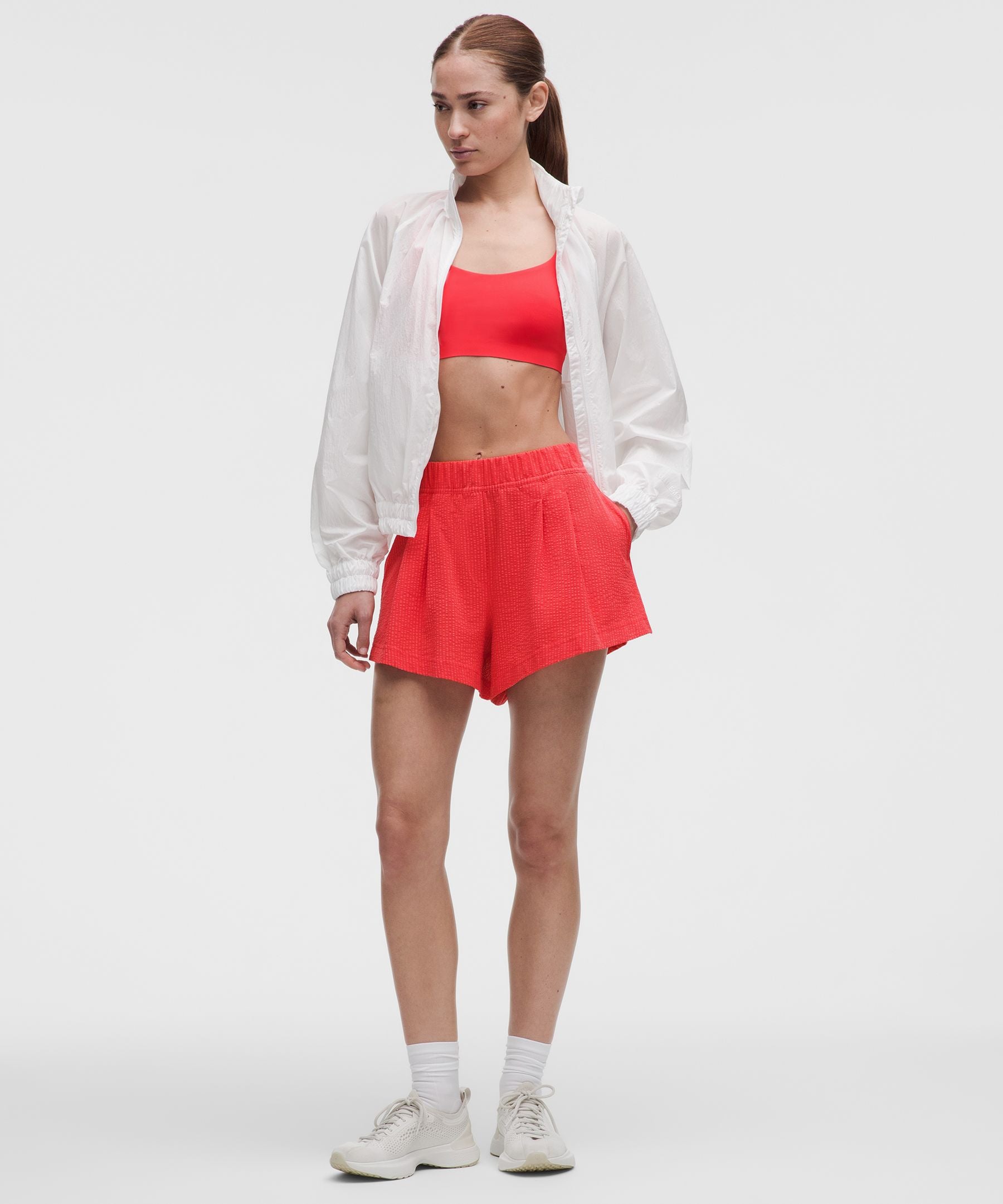 Lululemon Women's Seersucker WovenAir High-Rise Pleated Short 3.5"