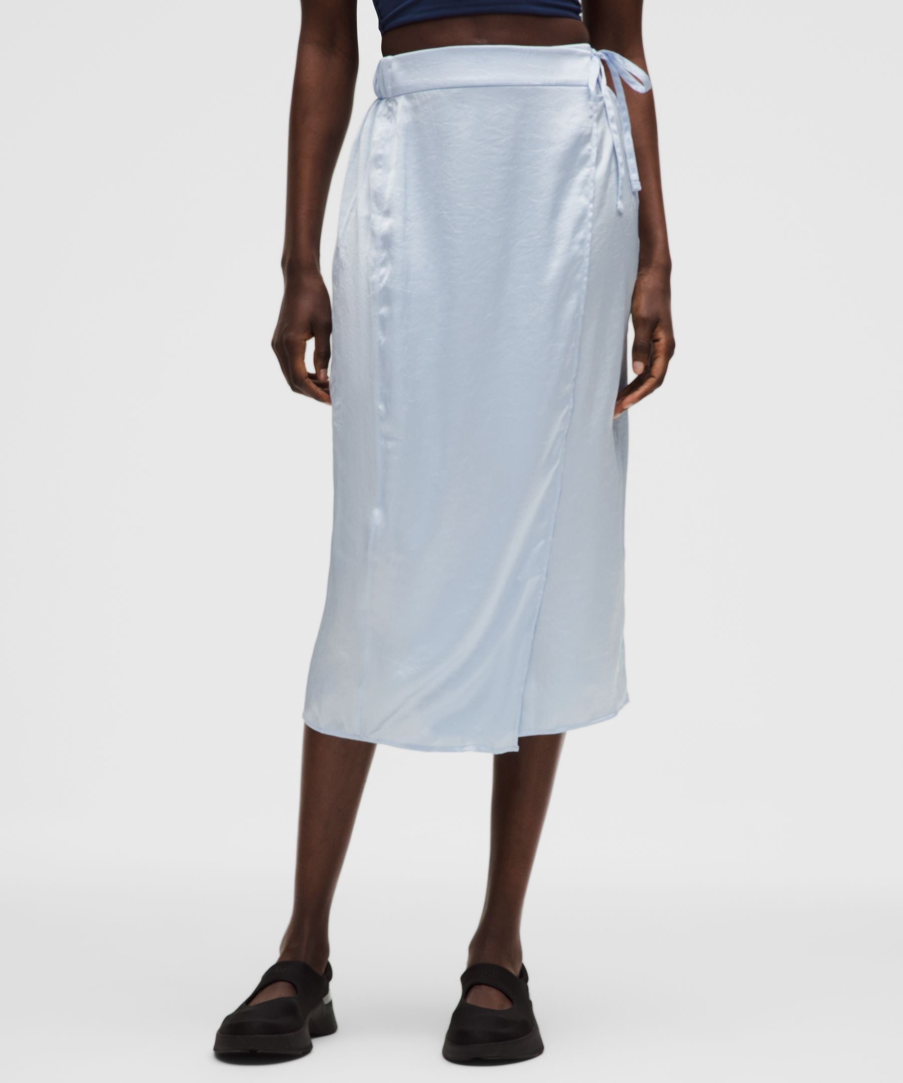 Lululemon Logo Charm Satin Waist-Tie Midi Skirt
