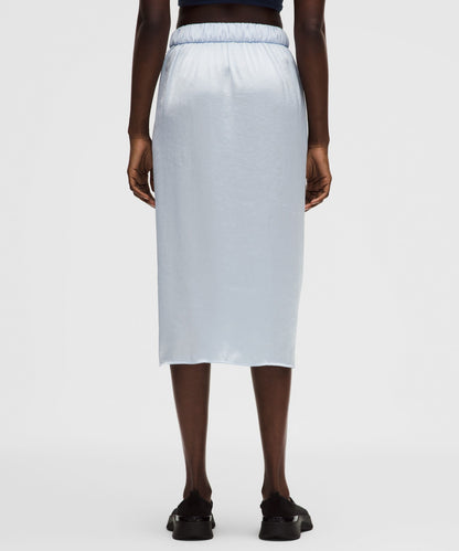 Lululemon Logo Charm Satin Waist-Tie Midi Skirt