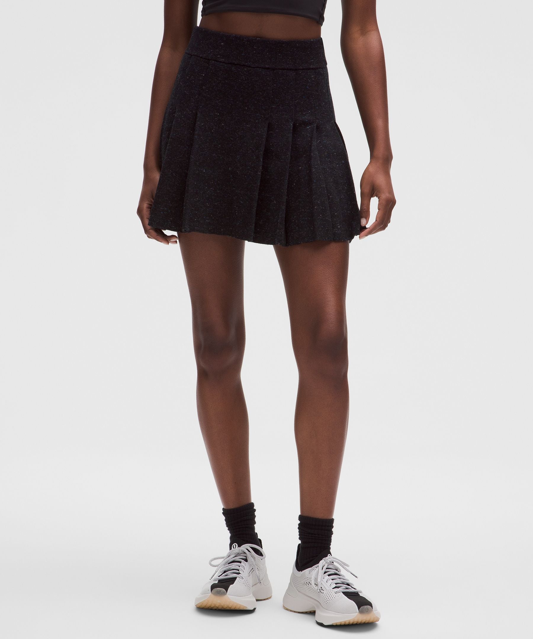 Lululemon Ribbed Merino Wool Mid-Rise Pleated Skirt