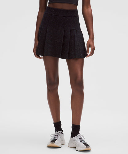 Lululemon Ribbed Merino Wool Mid-Rise Pleated Skirt