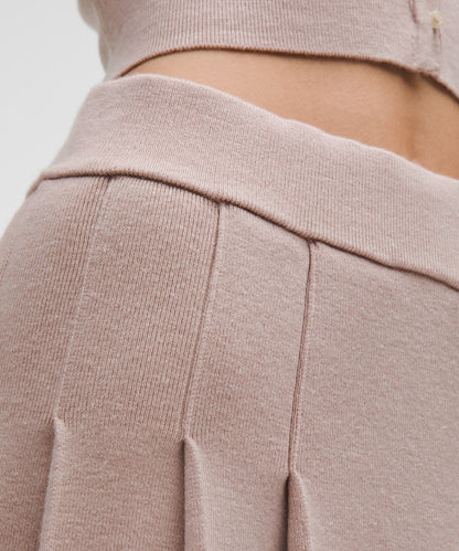 Lululemon Ribbed Merino Wool Mid-Rise Pleated Skirt