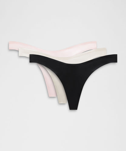 Lululemon Wundermost Ultra-Soft Nulu Dipped-Waist Thong Underwear *3 Pack