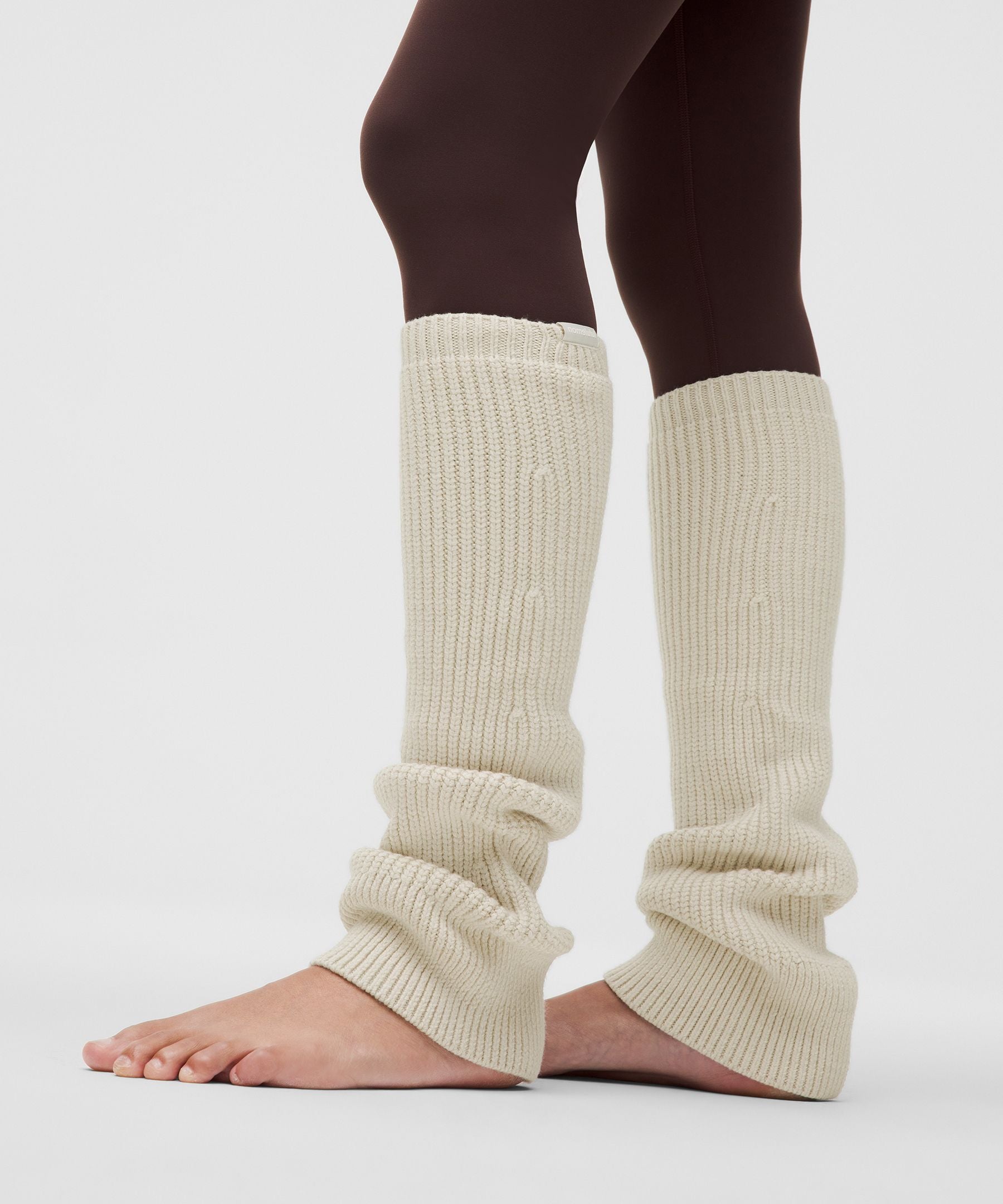 Lululemon Women's Ribbed Knit Merino Wool-Blend Leg Warmer Heathered Bone