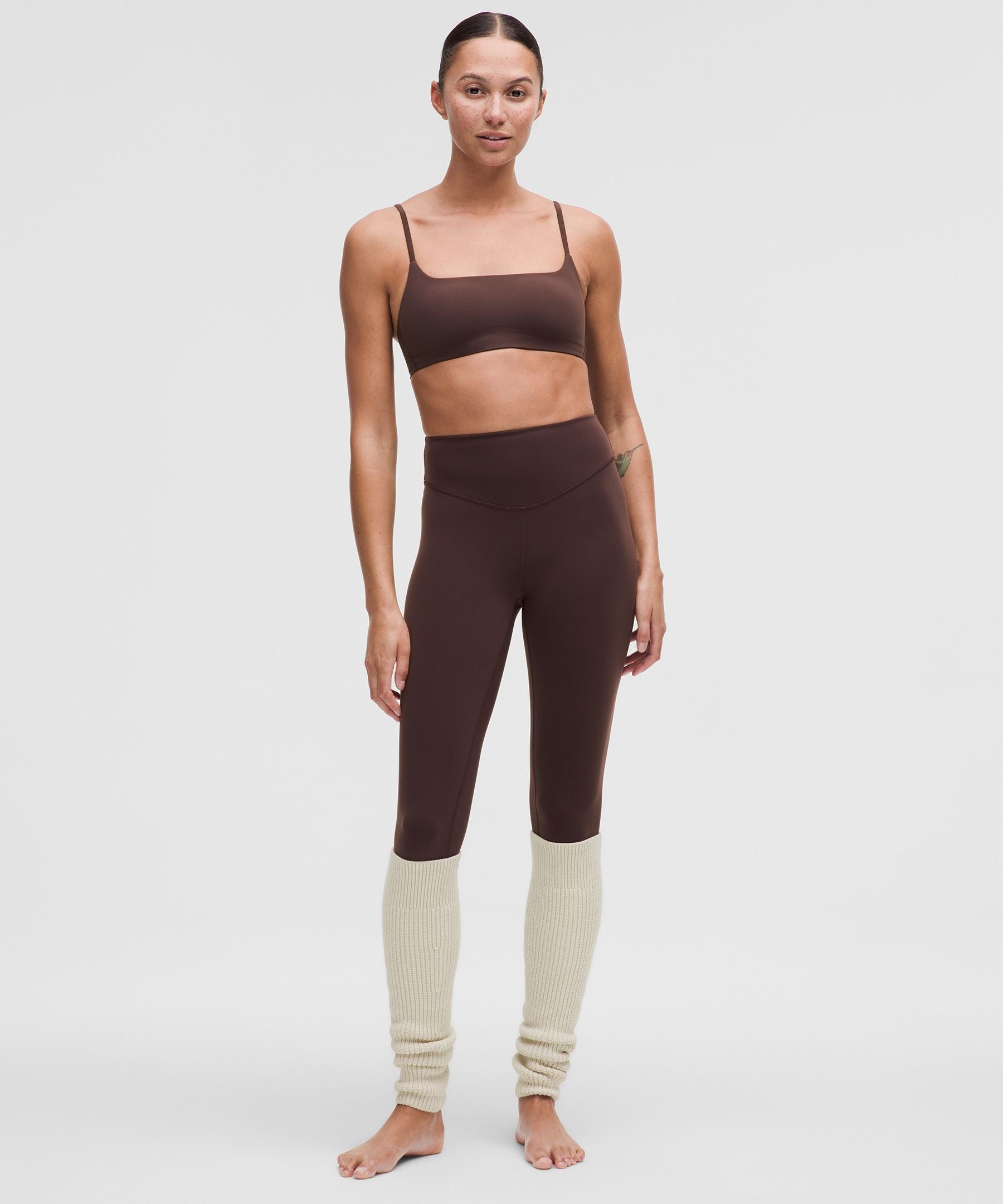 Lululemon Women's Ribbed Knit Merino Wool-Blend Leg Warmer Heathered Bone