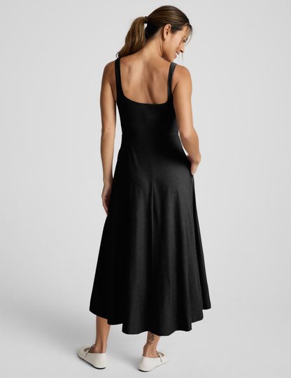 Beyond Yoga Featherweight At The Ready Square Neck Midi Dress Women's
