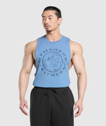 Gymshark Legacy Drop Arm Tank Classic Blue