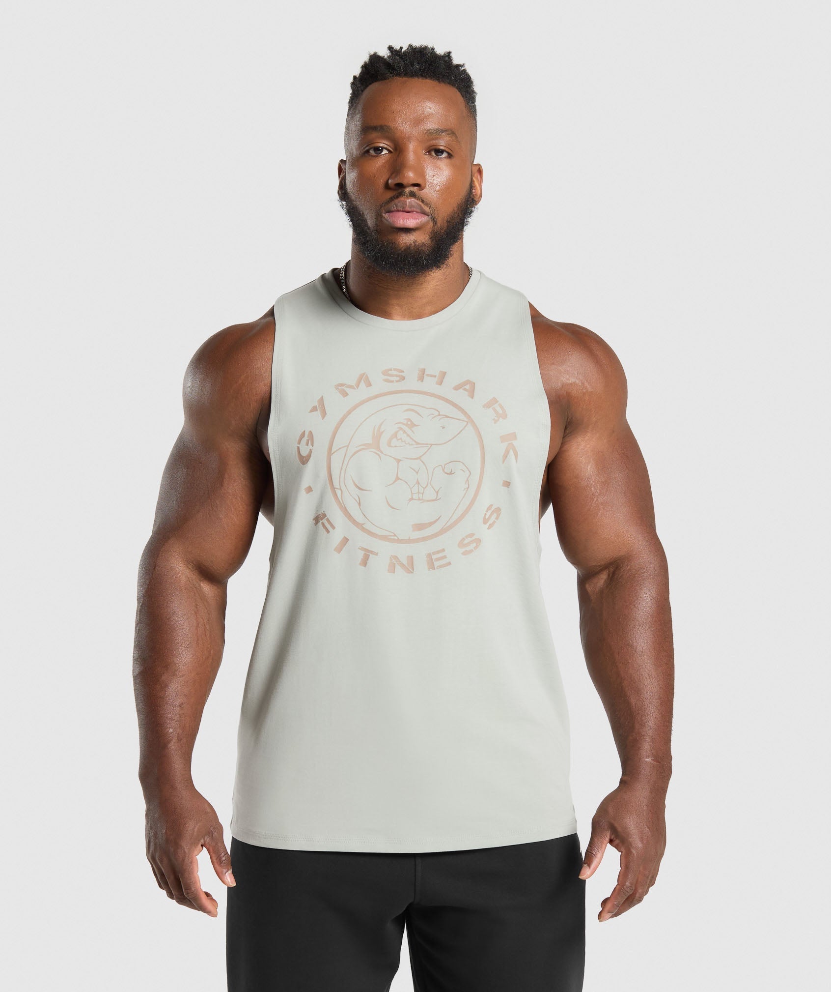 Gymshark Legacy Drop Arm Tank Stone Grey