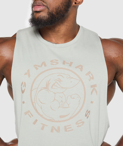 Gymshark Legacy Drop Arm Tank Stone Grey