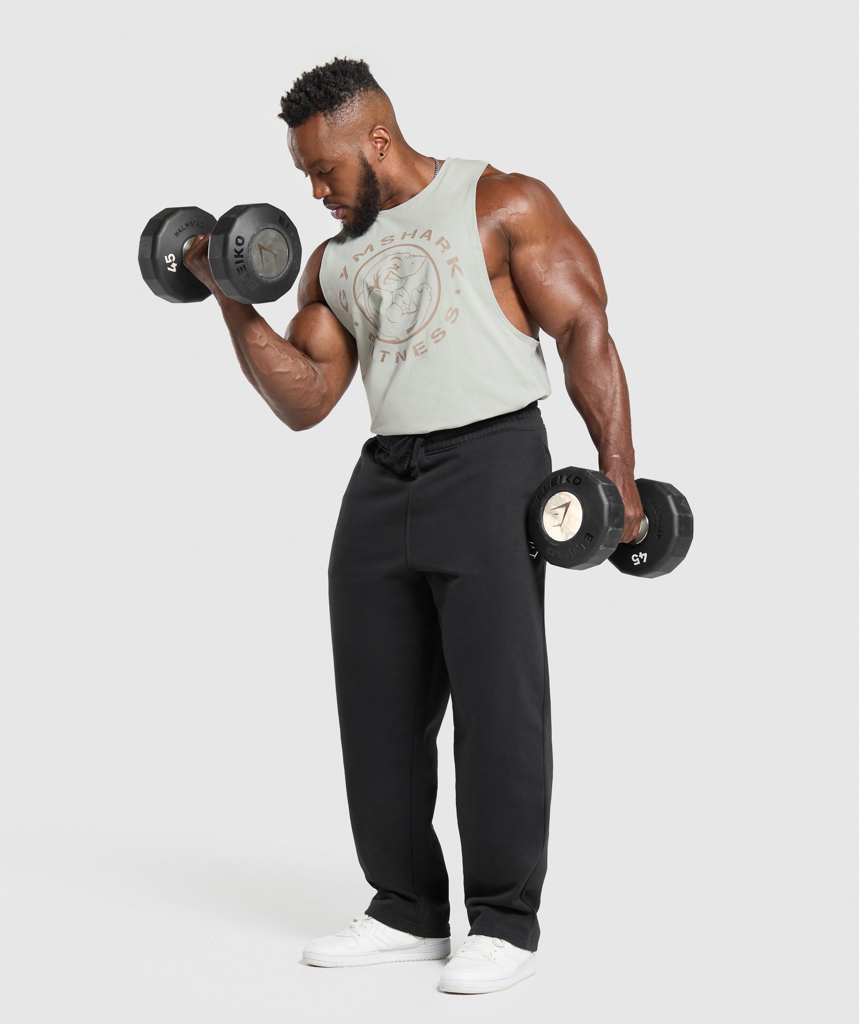 Gymshark Legacy Drop Arm Tank Stone Grey