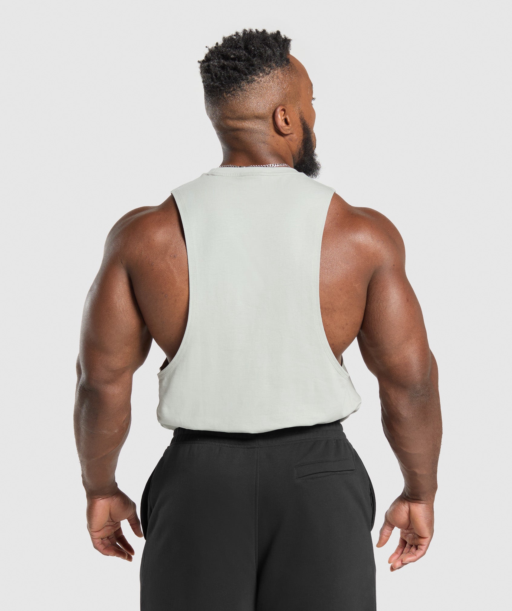 Gymshark Legacy Drop Arm Tank Stone Grey