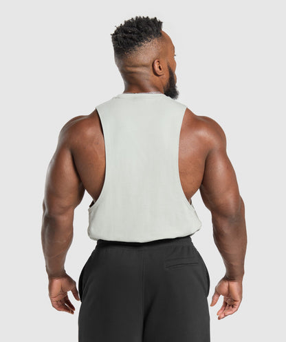 Gymshark Legacy Drop Arm Tank Stone Grey