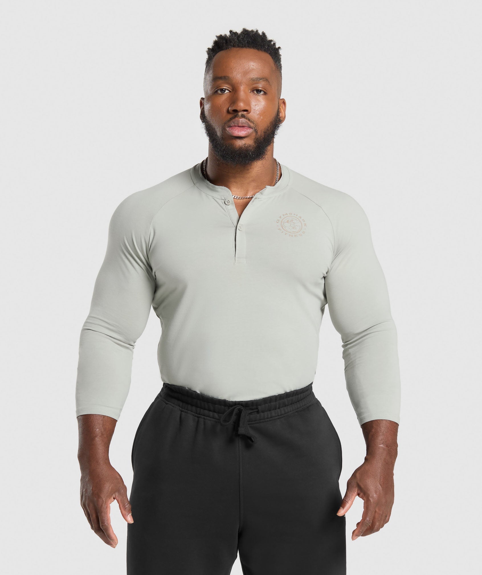 Gymshark Legacy Henley Stone Grey