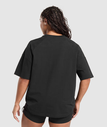 Women's Gymshark Legacy Logo Oversized T-Shirt Black