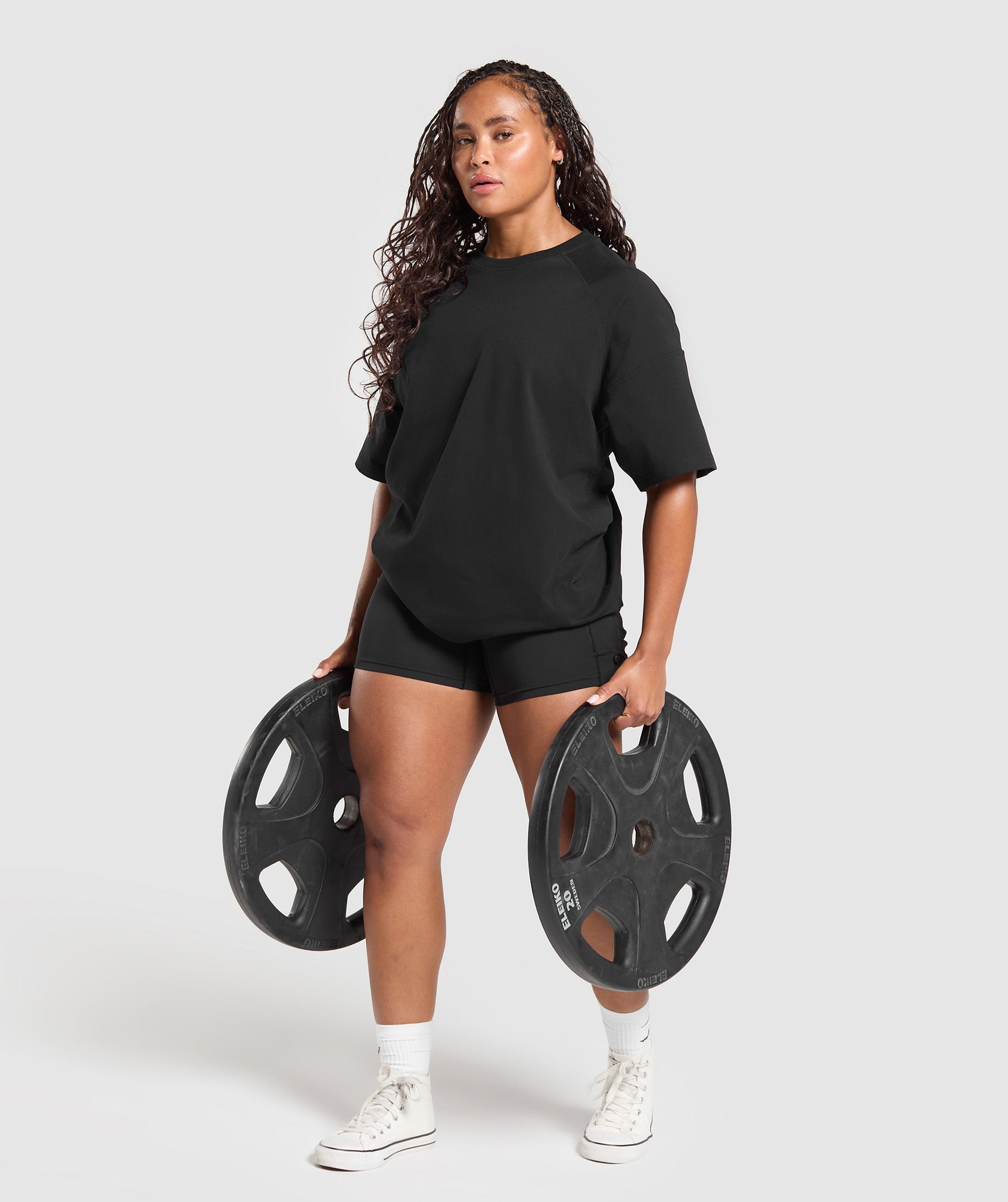 Women's Gymshark Legacy Logo Oversized T-Shirt Black