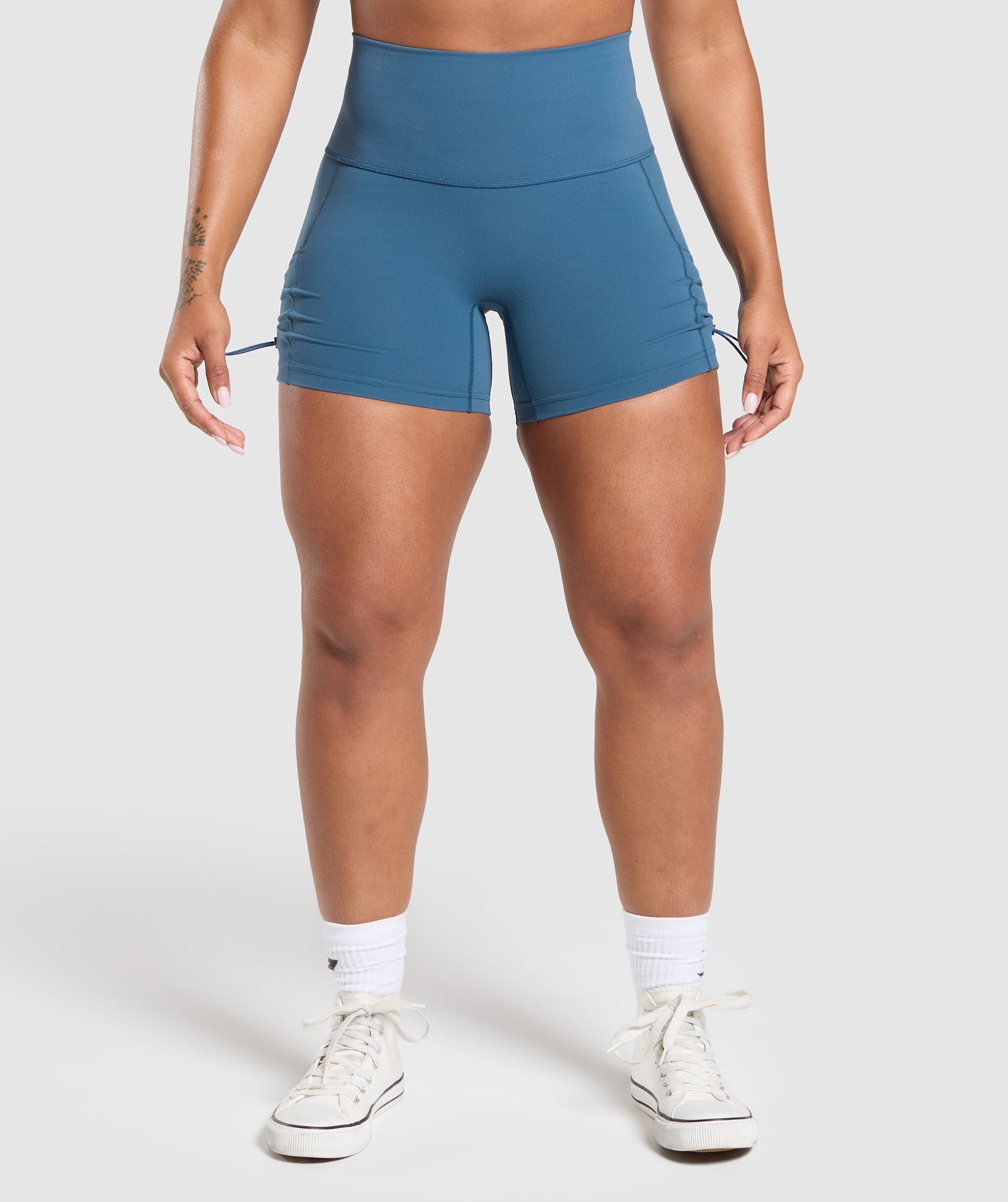 Women's Gymshark Legacy Logo Tight Shorts Success Blue