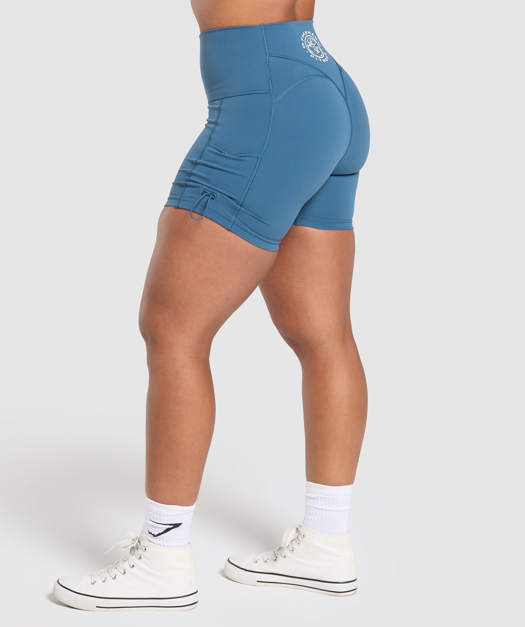 Women's Gymshark Legacy Logo Tight Shorts Success Blue