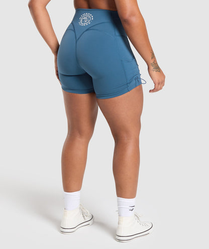 Women's Gymshark Legacy Logo Tight Shorts Success Blue