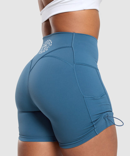 Women's Gymshark Legacy Logo Tight Shorts Success Blue