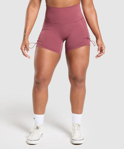 Women's Gymshark Legacy Logo Tight Shorts Washed Berry Pink