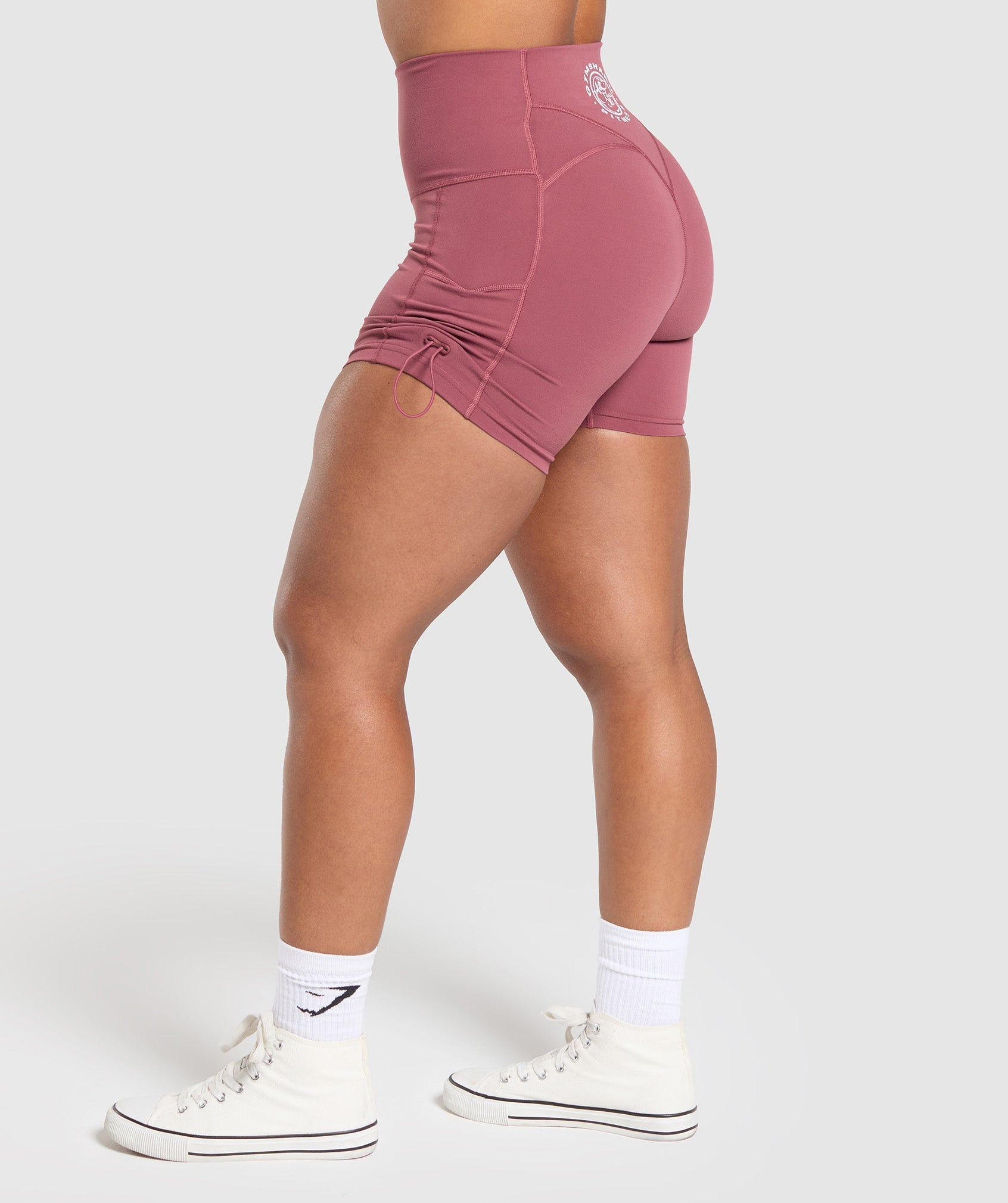 Women's Gymshark Legacy Logo Tight Shorts Washed Berry Pink