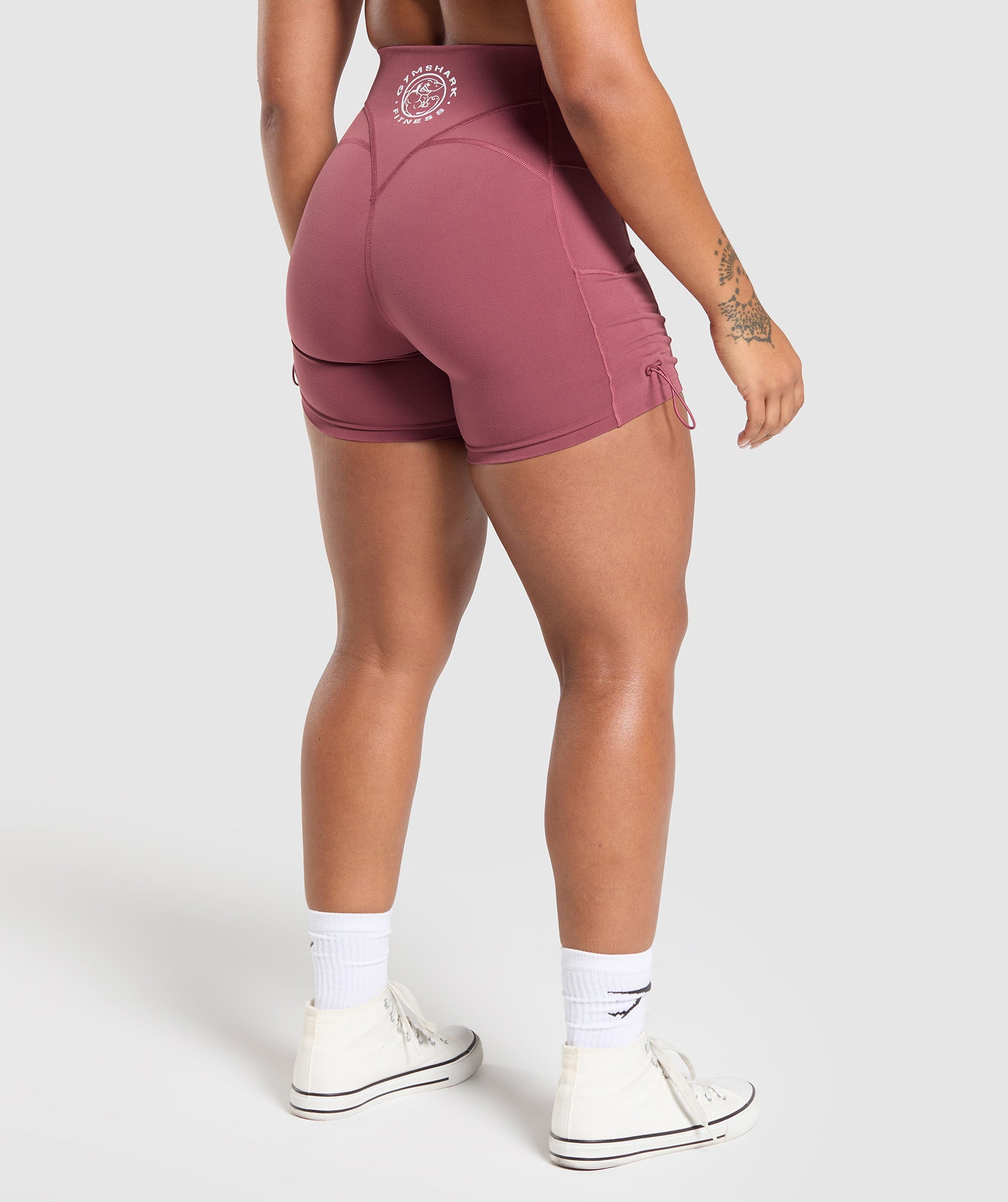 Women's Gymshark Legacy Logo Tight Shorts Washed Berry Pink