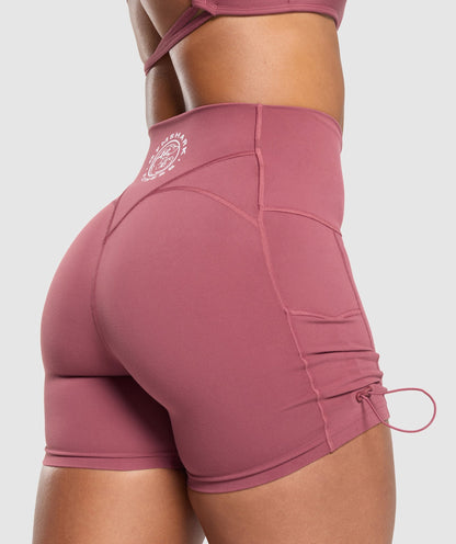 Women's Gymshark Legacy Logo Tight Shorts Washed Berry Pink