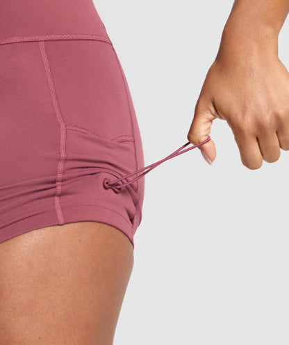 Women's Gymshark Legacy Logo Tight Shorts Washed Berry Pink