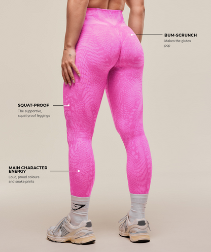 Women's Gymshark Adapt Animal X Whitney Seamless Leggings Sour Pink