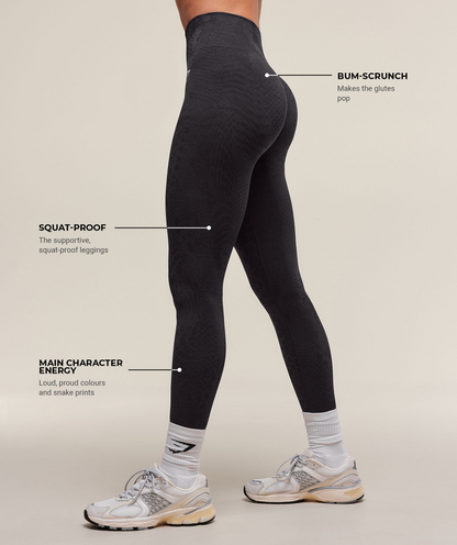 Women's Gymshark Adapt Animal X Whitney Seamless Leggings Asphalt Grey